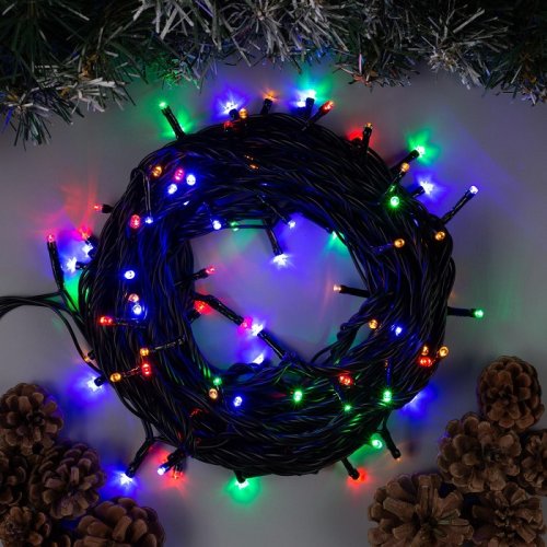 Гирлянда светодиодная "Шнур" 100LED 220В RGB IP44 10м картинка 